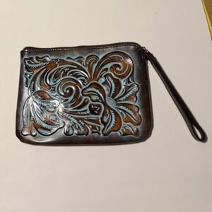 Patricia Nash Cassini Wristlet in Tooled Turquoise